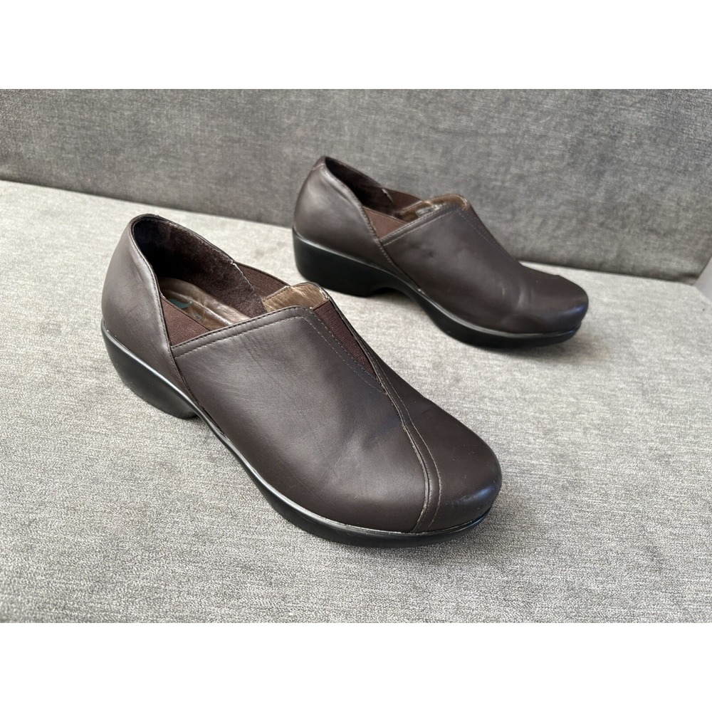 Dansko Arden Brown Leather Clog Womens 41 Slip On Comfort Work Shoe 10.5